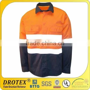 Drotex Hi Vis Long Sleeve Work Shirt Reflective Work Shirt UV Resistant Work Shirt thumbnail-2