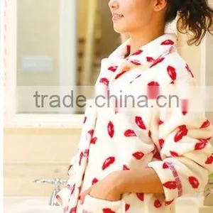 100% Polyester Printed Coral Fleece Bathrobe JL-03 thumbnail-1