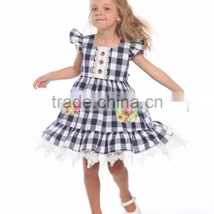 New Autumn Party Dress Design Baby Girls Crochet Lace Dress thumbnail-1