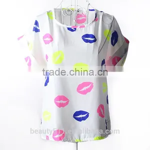 Short Sleeved Large Print Chiffon Jacket Shirt SD103 thumbnail-6