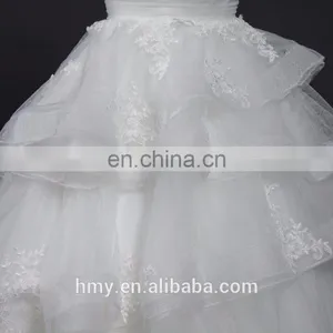 High-end Customize White Illusion Neckline Applique Wedding Dress Designers thumbnail-5