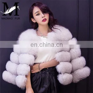 2016 Fashion Latest Coat Designs for Women / Natural Fox Fur Women Coat thumbnail-1