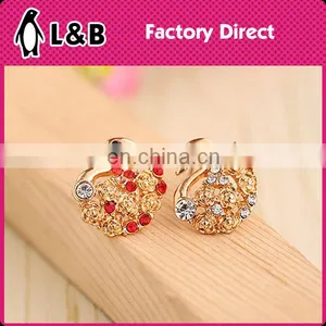 Swan Style Ear Stud Rhinestone Women Fashion Earring thumbnail-1