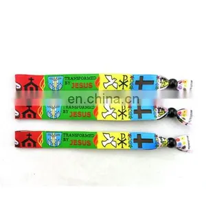 Wholesale Heat Transfer Polyester Customized Fabric Wristbands thumbnail-1