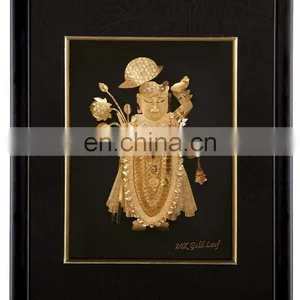 Direct Factory Supply 3D Craft Art Indian God 24K Gold Foil Frame for Decration or Collection thumbnail-1