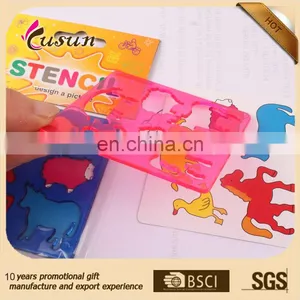 Funny and Plastic Novetly Promotion Cartoon Animal Stencil Ruler for Kids thumbnail-5