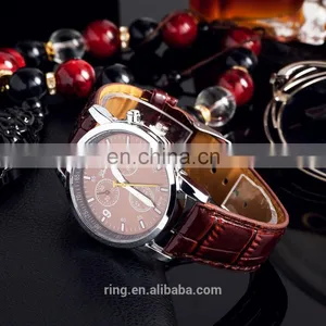 Fashion Men Luxury Male Business Leather Strap Wrist Watch thumbnail-3