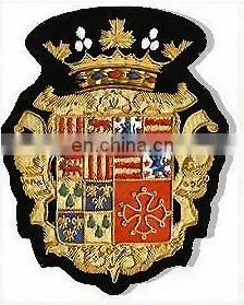 Military Bullion Badges Hand Embroidery Family Crest Blazer Badge Blazer Pocket Badge/University Blazer EB-143 thumbnail-1