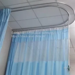 Hospital Ceiling Mount Cubic Curtains and Aluminum Alloy Rails System for Patient Privacy Protecting thumbnail-2