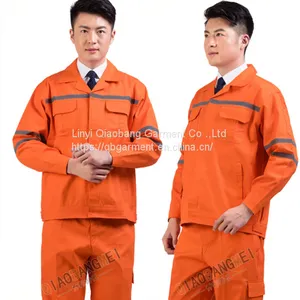 Custom High Visibility Blue Safety Working Clothes Reflective Stripe Overall Workwear Oil Field Coverall thumbnail-1