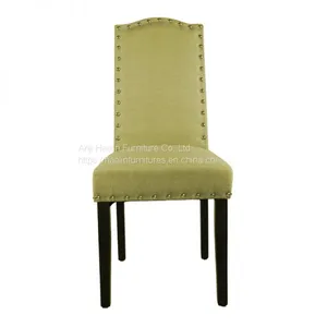 Yellow Color Fabric Solid Wood Dining Chair With Stud,Quality Dining Room Chair HL-7018-2 thumbnail-1
