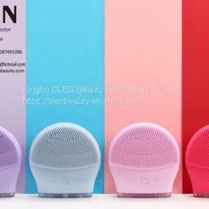 2020 Exfoliators Sonic Silicone Facial Cleansing Brush Silicone Face Mask Cleaning Brush OLEN 2020 Waterproof Sonic Face Cleansing Washing Machine Massage Brush Electric Silicone Facial Cleanser Brush thumbnail-5