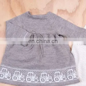 Long Sleeve Popular Design Red Knitted Dress Baby Girls Kids for Warm Winter thumbnail-4