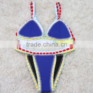 2016 Best Selling Colorfull Neoprene Sexy European Style Bikinis Women's Bikini Style thumbnail-6