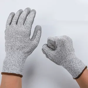 Anti Cut Level 5 13G HPPE Liner PU Coated EN 388 Cut Resistant Gloves thumbnail-4