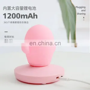 Multicolor Silicone Cactus Lamp Warm White Sensitive Control Portable LED Children Night Light for Baby Adults Bedroom thumbnail-3