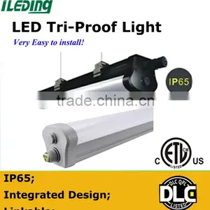 DLC Listed 50,000 Lifetime Linkable IP65 Integrated Led Tri-proof Light Fixture thumbnail-1