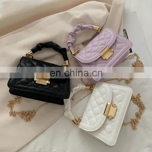 Wholesale Womens Popular Korean, Fashion Chains Crossbody Portable Small Square Shoulder Bags/ thumbnail-1