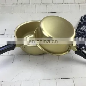 New Style Yellow Cookware Wholesale for Camping Durable Aluminum Cooking Pot And Set thumbnail-3