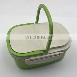 Promotional Wholesale Bamboo Straw Fiber Wheat Warm Stack Customize Lunch Bento Box thumbnail-2