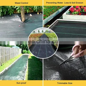 Landscape Ground Cover Heavy PP Woven Weed Barrier,Soil Erosion Control and UV Stabilized, Plastic Mulch Weed Block thumbnail-3
