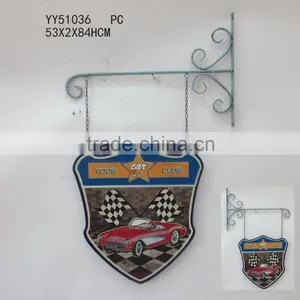Vintage Shield Embossed Car Metal Sign Plaque , Advising Plauqe Hangers Quality Choice thumbnail-1