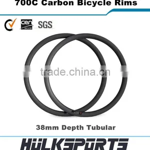 Wholesale Carbon Bike Tubular Rim 38mm Profile 700c Carbon Bicycle Rims 16-36 Holes Road Bicycle Wheels Quality Choice thumbnail-1