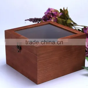 Wholesale Custom Glass Lids Wooden Box For Preserved Fresh Flower thumbnail-2