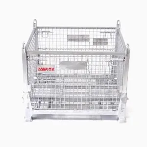 Large Metal Galvanized Supermarket Storage Mesh Roll Stillage Container thumbnail-2