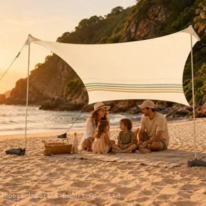 Portable Beach Tent Sun Shelter With Sand Anchor - Lightweight Beach Shade Canopy - Easy Setup for Family Outings - Patented Reinforced Corners thumbnail-1