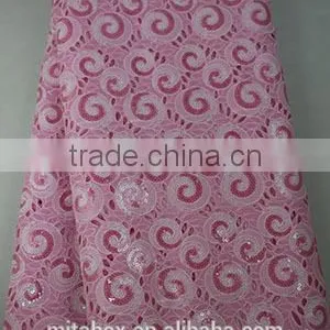African Organza Lace Fabric In Switzerland Design With Sequins for Parties Dresses OG0181pink thumbnail-1