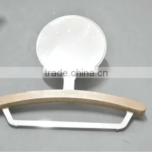 Wood Framed Mirror With Stainless Steel Hanger, Hanger Mirror, Metal Wood Mirror thumbnail-1