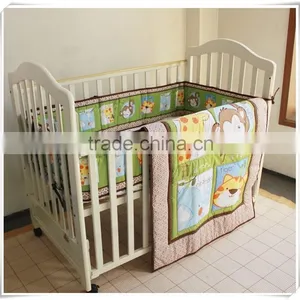 Monkey and Tiger 3pcs Newborn European Baby Bedding Set From Professional Manufacturer thumbnail-1
