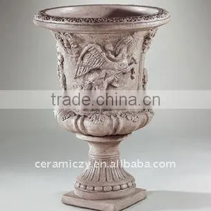 New Polyresin Big Vase Embossing Curve thumbnail-1