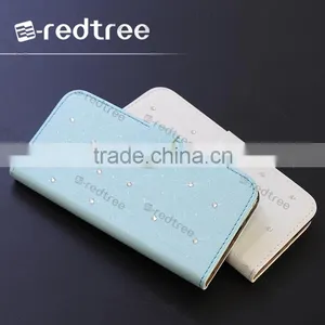 Luxury Wallet Diamond Leather Mobile Phone Back Cover With Printing for Motorola g3 thumbnail-1