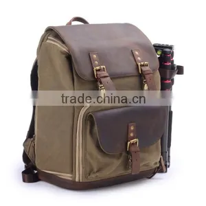 2016 Shopping New Vintage Men's Leather Backpack Shoulder,stylish Digital Camera Backpack,Travel Bags for Cool Men Quality Choice thumbnail-1