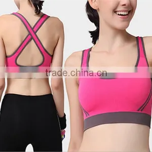 Cotton Spandex Tight Sexy Bra Custom Sports Top Women thumbnail-1