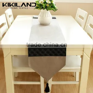 100% Polyester Fabric Embroidered Table Runner With Tassels thumbnail-1