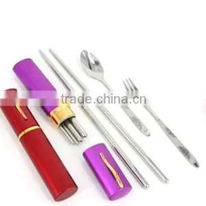 C149 Portable Tableware Good Design Eco-friendly Chopsticks Spoon Fork Set thumbnail-3