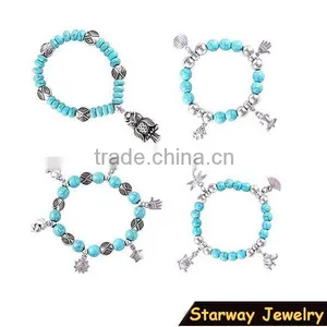 >>NEW SW16573 Promotion Beaded Charm Bracelet Turquoise Bracelet// thumbnail-1