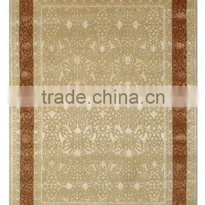 106 Beige/Rust Wool & Silk Carpets thumbnail-1