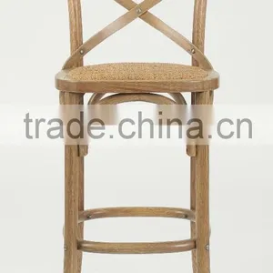 Antique Wooden Armless Bistro Counter Stool/ High Chair thumbnail-2
