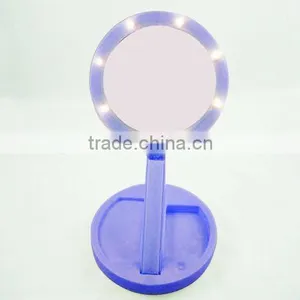 Folable Table Mirror With LED Light/table Stand Mirror/plastic Folding Table Mirror thumbnail-1