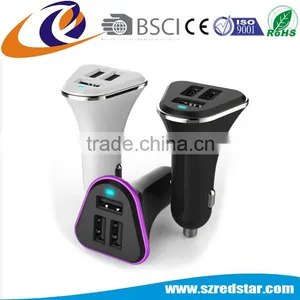 BSCI Factory Hot Sale Mobile Phone Accessories Triple 3 USB Ports Auto Charger Cellphone Car Charger thumbnail-1