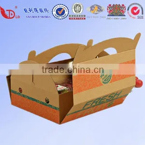Take Away 5-ply Fruits Corrugated Packing Carton Handle Box thumbnail-1