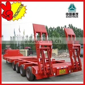 Low Price 2 Axle Lowbed Semi Trailer for Construction thumbnail-1