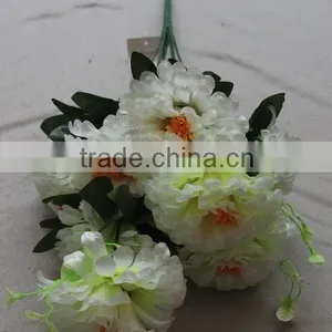Latest Style 9 Heads Artificial Flower Plastic Flower Bouquet thumbnail-2