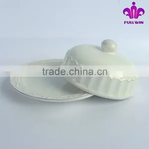 2014 Hot-selling White Ceramic Butter Dish With Lid thumbnail-1