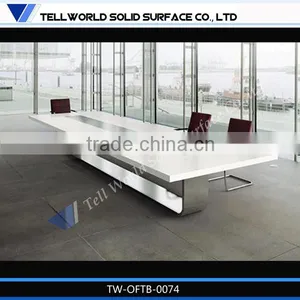 High Quality Acrylic Solid Surface Boardroom Table/meeting Room Table/conference Table Socket thumbnail-1