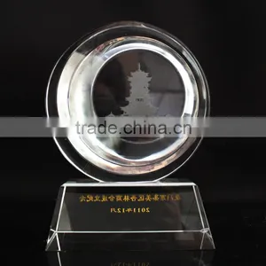 Wholesale Crystal Glass Trophy Cup Award With Building Engraving thumbnail-1